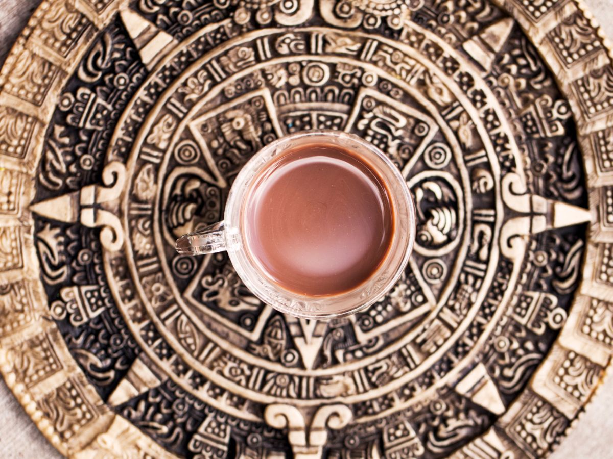 Hot Chocolate on Mayan Calendar Background - Canva