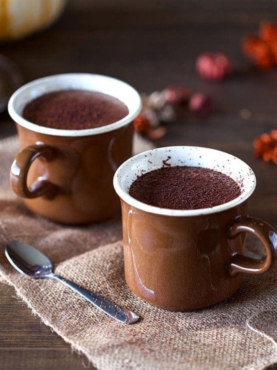 Pumpkin-Hot-Chocolate-with-Homemade-Almond-Coconut-Milk - Living Healthy with Chocolate