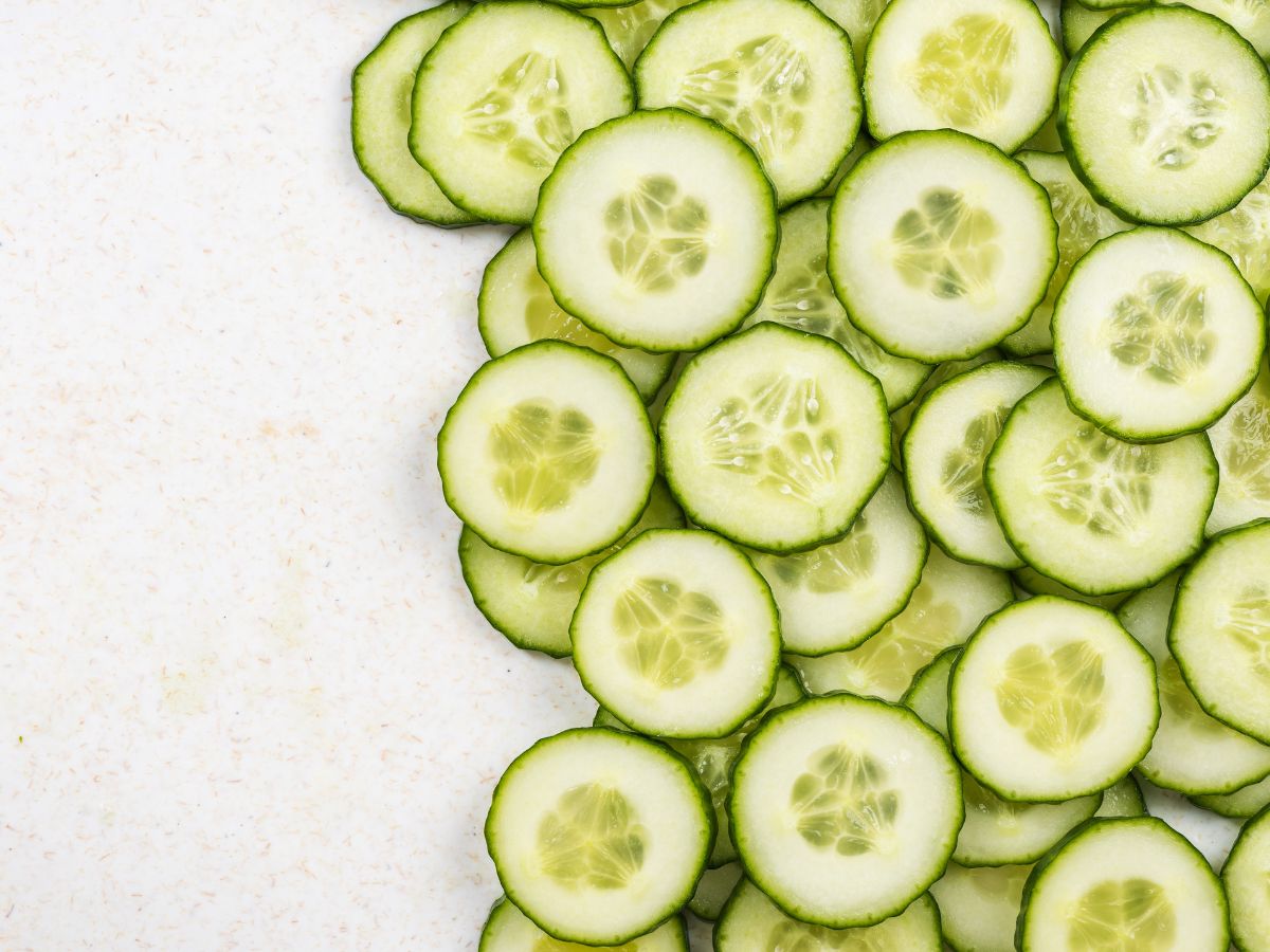 A pile of cucumbers cut into circles