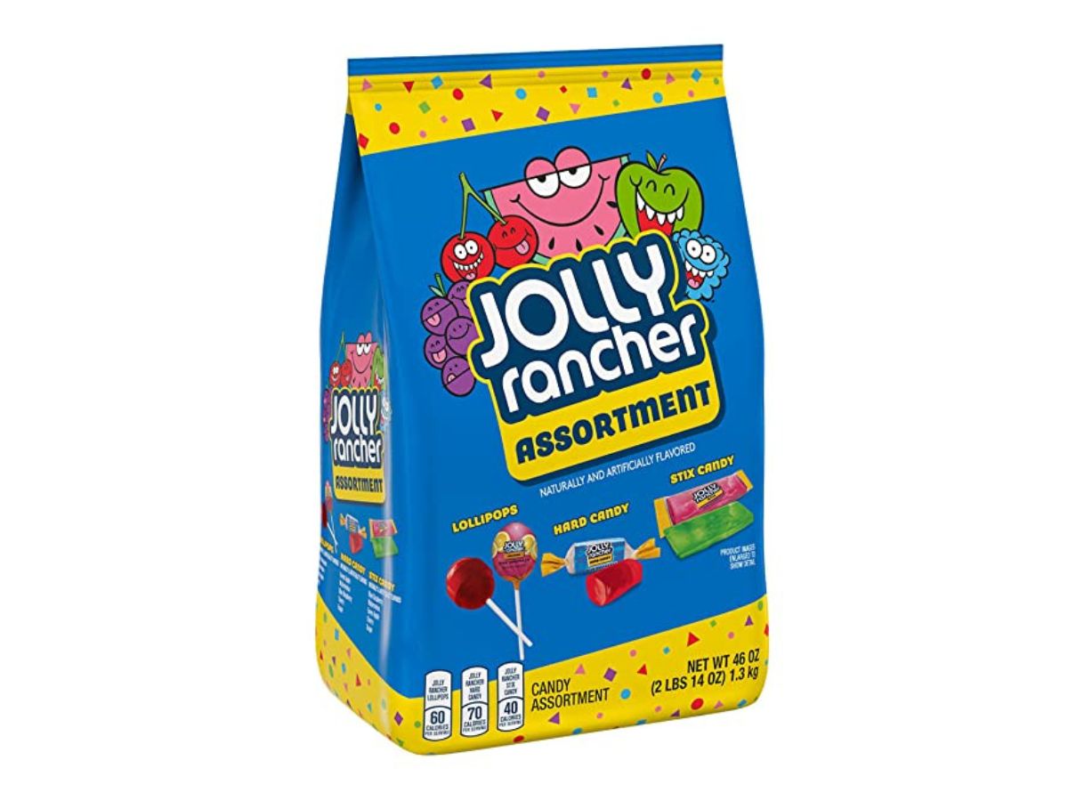 A bag of assorted Jolly Ranchers candies