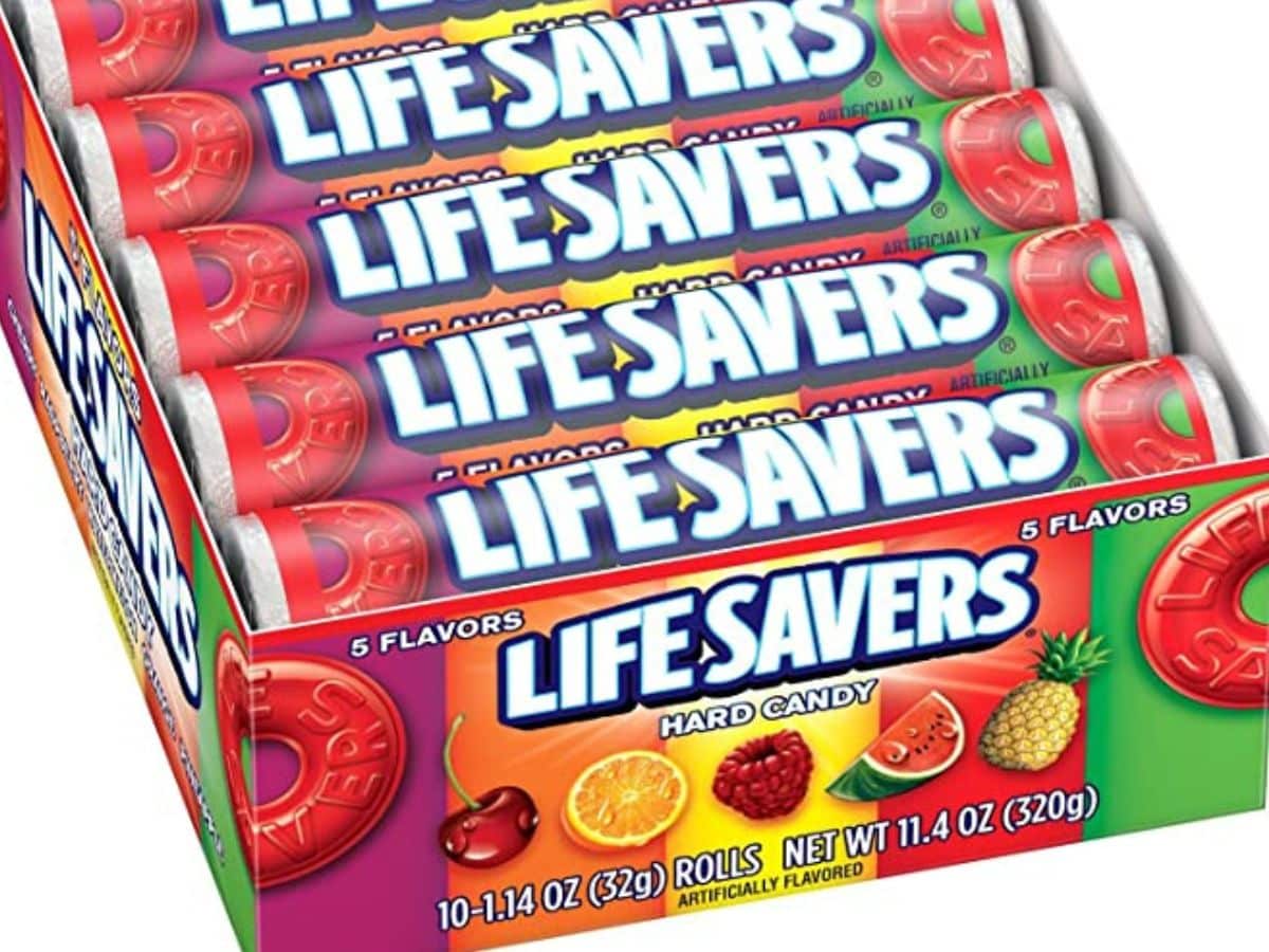 A box of assorted LIFE SAVERS hard candies.