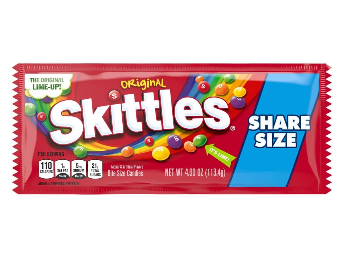 Pack of Skittles candy