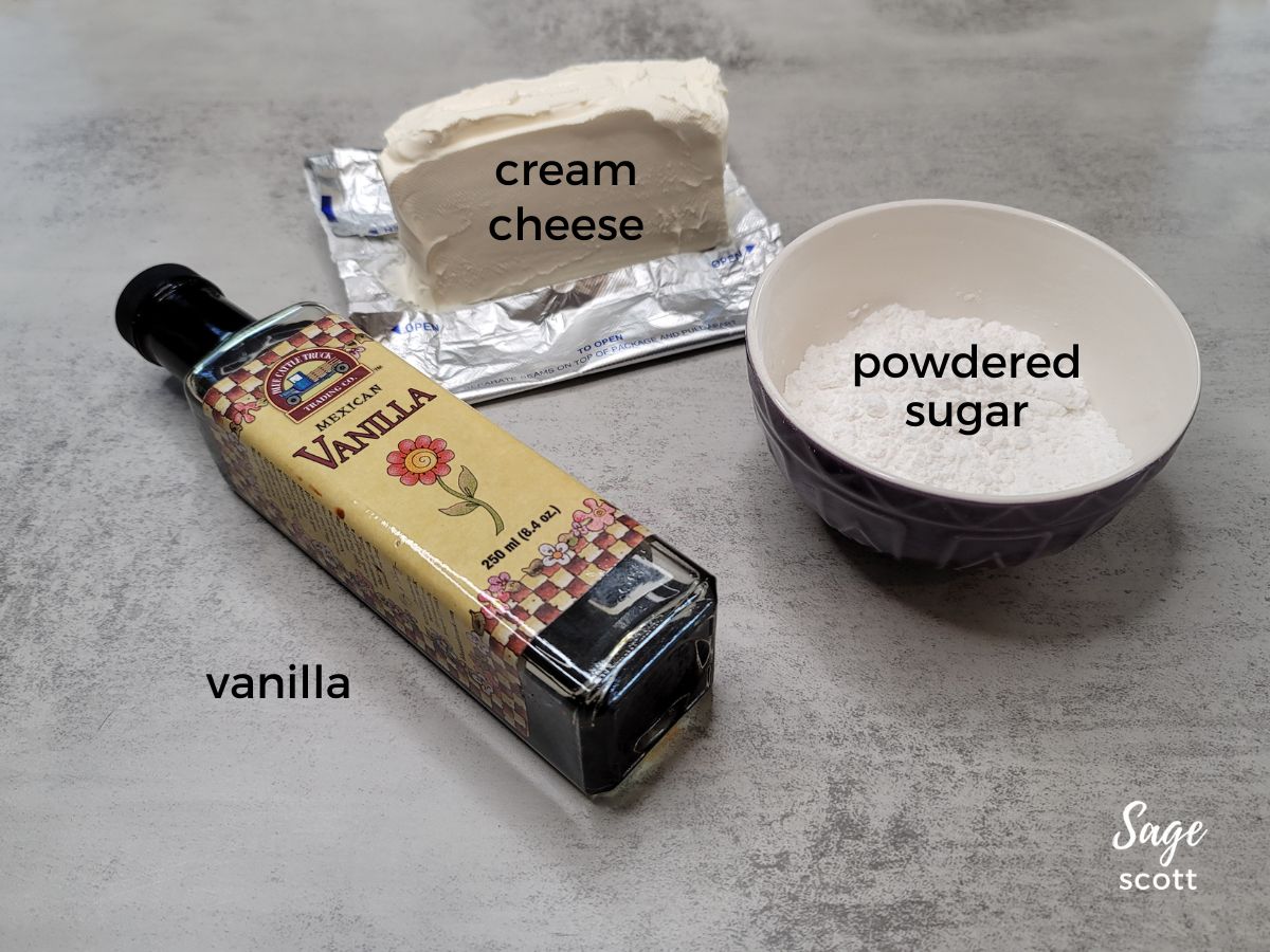 Ingredients for the cream cheese filling