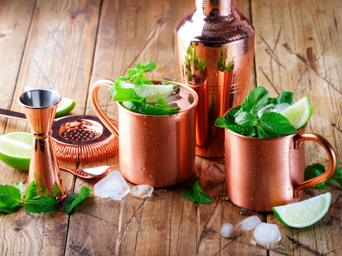 Making Moscow mules and Moscow mule variations on a hot summer day.