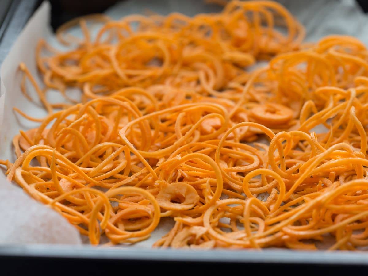 A tray of sweet potato noodles.