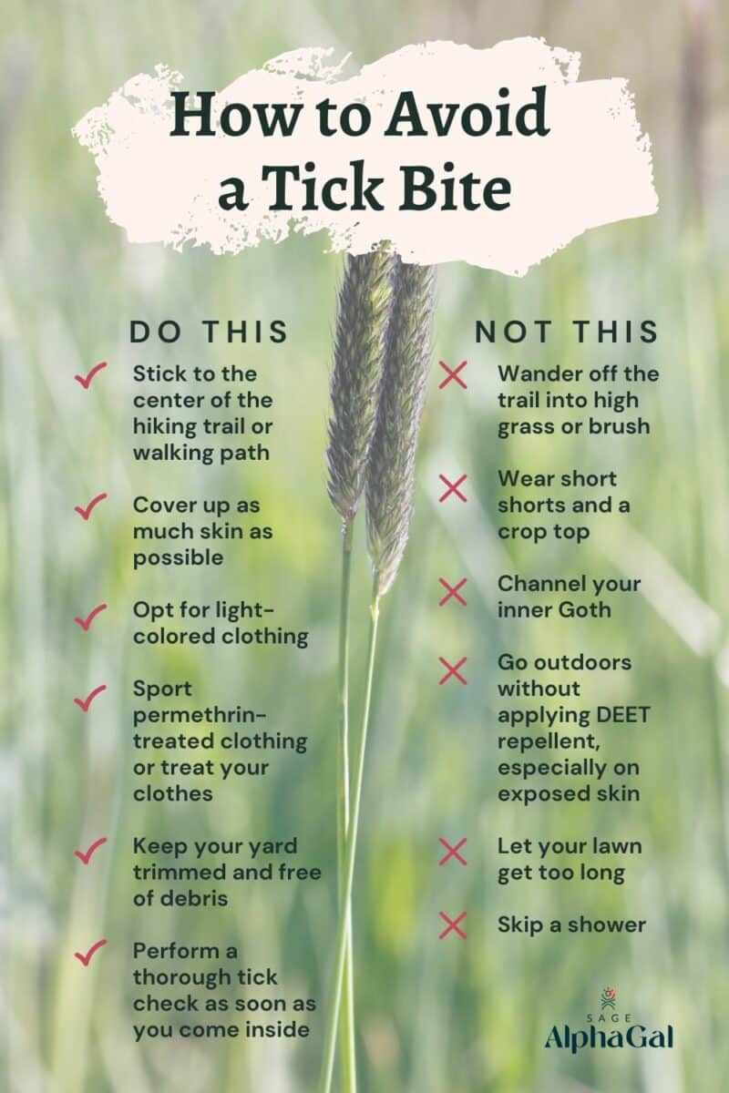 Dos and don'ts for avoiding a tick bite.