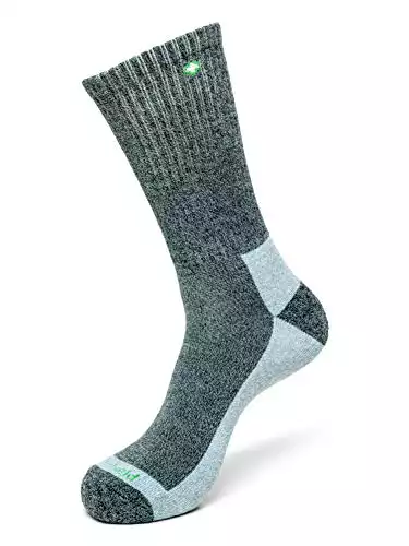 Insect Shield Lightweight Hiking Walking Socks, Stretchy and Comfortable Crew Socks with Padding and Tick Protection, Charcoal, Medium