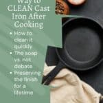 Learn how to clean a black cast iron skillet with a towel and salt.